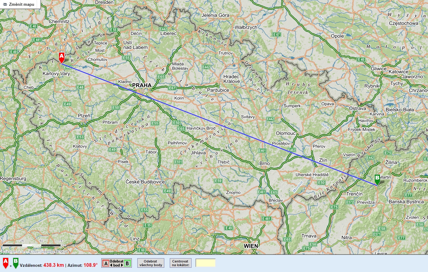 PMR DX 438km na mapě na www.cbpmr.cz